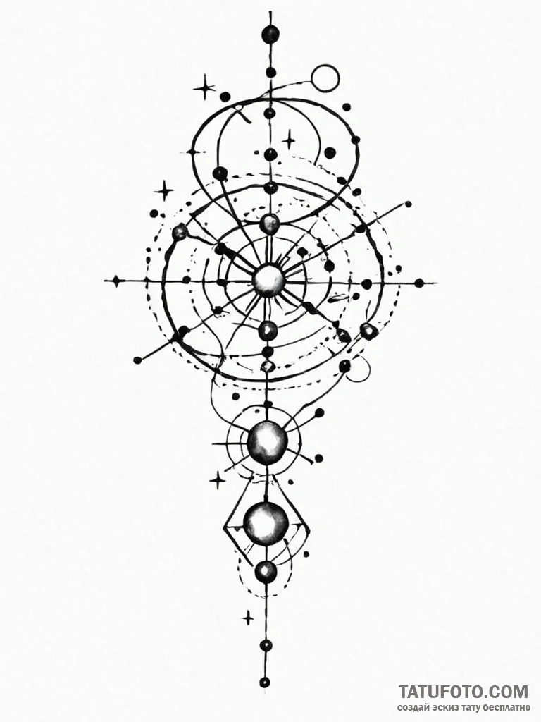 Tattoo design a personal constellation on the... - эскиз тату (№1752707569_0, 16.07.2025 23:12) — Tatufoto.com