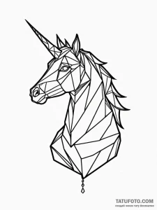 Linework tattoo design of the origami unicorn... - эскиз тату (№1752707890_0, 16.07.2025 23:18) — Tatufoto.com