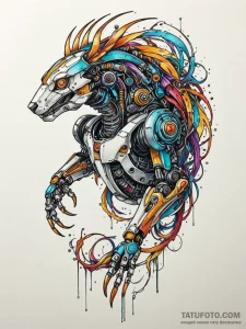 Tattoo design a robotic animal companion, sle... - эскиз тату (№1752708611_0, 16.07.2025 23:30) — Tatufoto.com