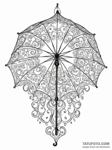 A linework tattoo of the umbrella symbol from... - эскиз тату (№1752708688_0, 16.07.2025 23:31) — Tatufoto.com