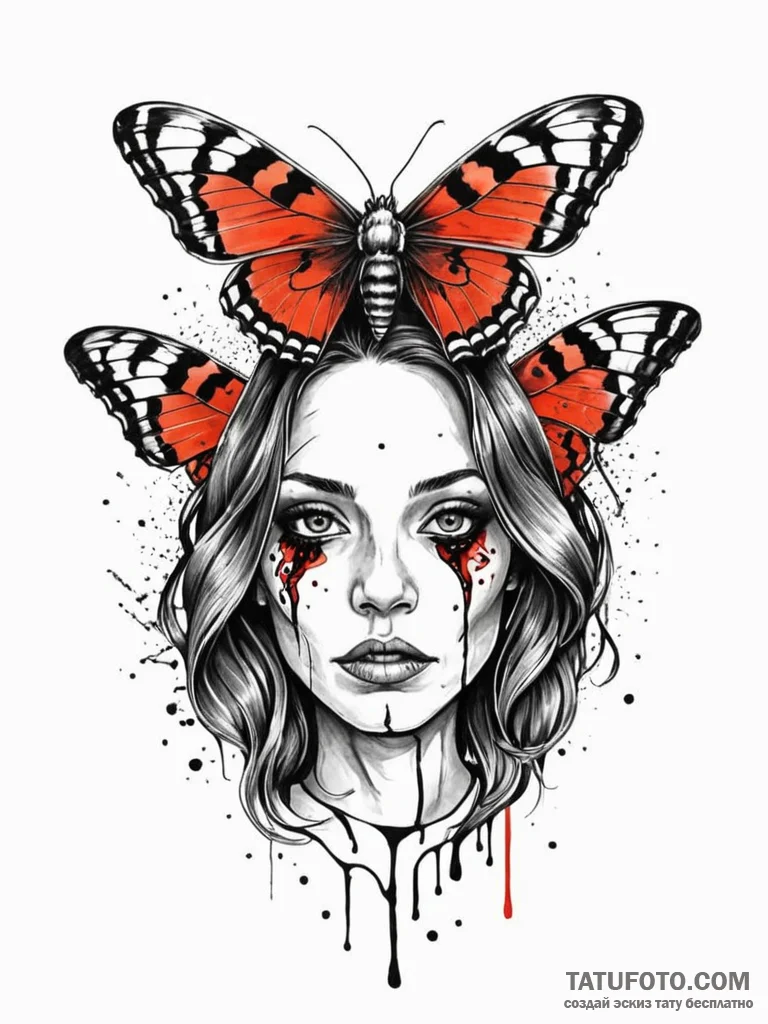 A sketch of the death’s-head moth on a victim… — эскиз тату (№1752708765_0, 16.07.2025 23:32) — Tatufoto.com