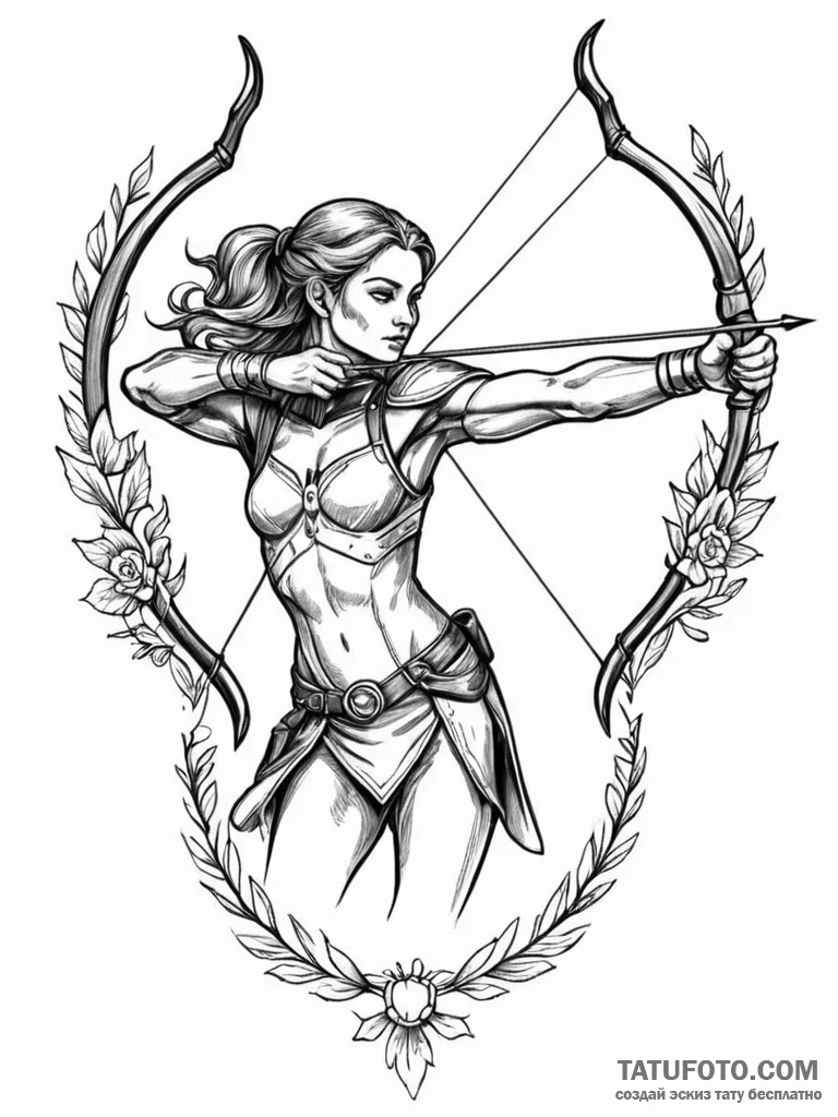 Tattoo sketch a realistic sagittarius archer,... - эскиз тату (№1752710081_0, 16.07.2025 23:54) — Tatufoto.com