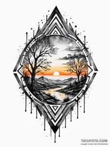 A watercolor sketch of the wakandan sunset,,... - эскиз тату (№1752711017_0, 17.07.2025 00:10) — Tatufoto.com