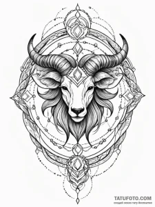 Tattoo sketch a zodiac symbol composed entire... - эскиз тату (№1752711173_0, 17.07.2025 00:12) — Tatufoto.com