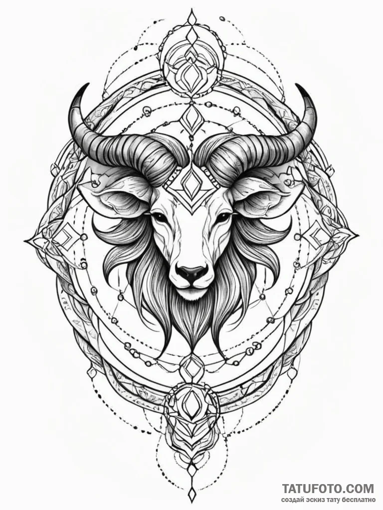 Tattoo sketch a zodiac symbol composed entire... - эскиз тату (№1752711173_0, 17.07.2025 00:12) — Tatufoto.com