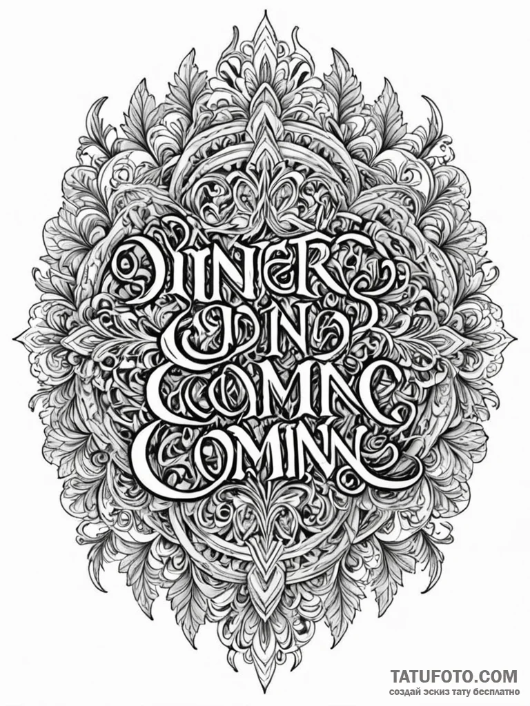 A chicano lettering tattoo of «winter is comi… — эскиз тату (№1752711560_0, 17.07.2025 00:19) — Tatufoto.com
