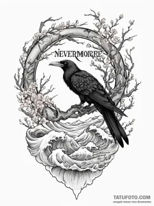 A chicano lettering tattoo of "nevermore",, a... - эскиз тату (№1752711716_0, 17.07.2025 00:21) — Tatufoto.com