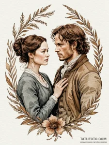 A watercolor sketch of the main characters fr... - эскиз тату (№1752711874_0, 17.07.2025 00:24) — Tatufoto.com
