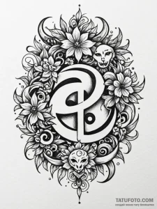 Tattoo design a floral arrangement forming th... - эскиз тату (№1752712108_0, 17.07.2025 00:28) — Tatufoto.com