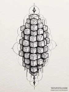 Tattoo design a stylized block of classic gam... - эскиз тату (№1752712498_0, 17.07.2025 00:34) — Tatufoto.com