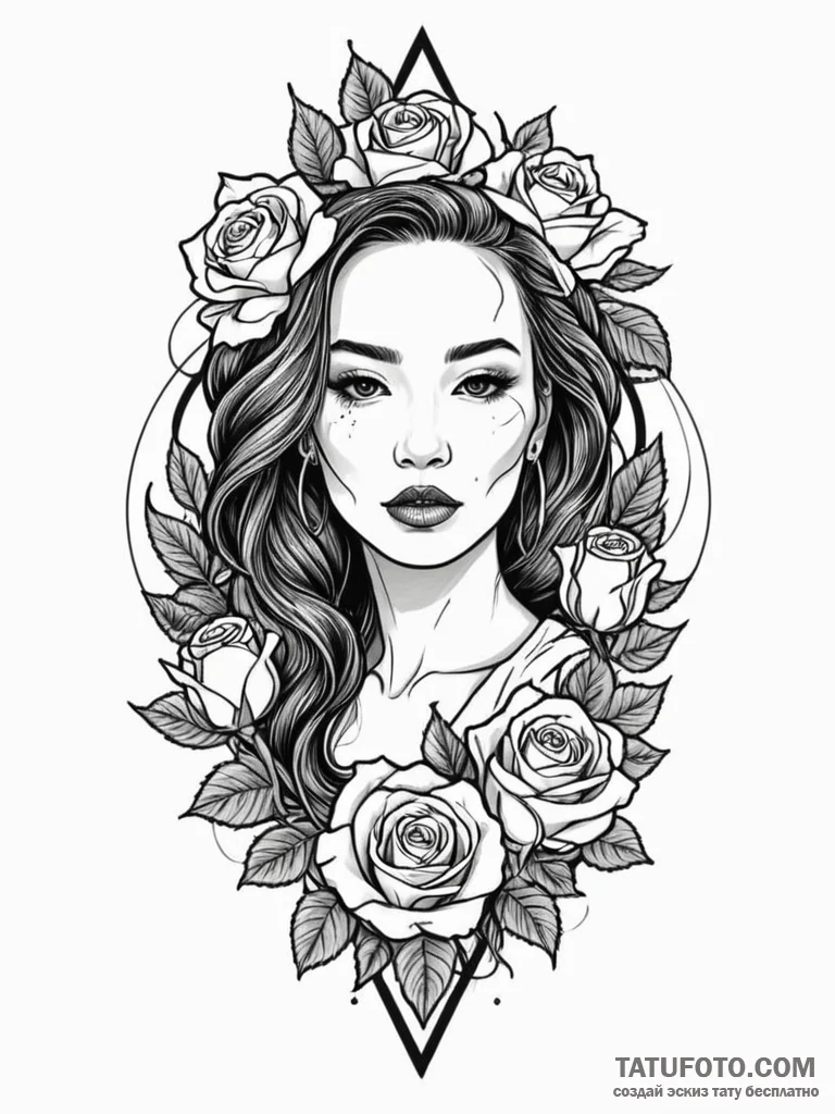 A neo-traditional tattoo of villanelle from k... - эскиз тату (№1752712575_0, 17.07.2025 00:36) — Tatufoto.com