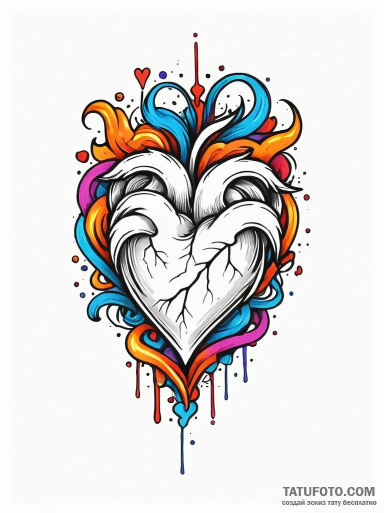Tattoo sketch a small, subtle heart outline,... - эскиз тату (№1752712810_0, 17.07.2025 00:40) — Tatufoto.com