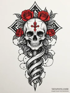 Caduceus, tattoo flash sheet design, chicano... - эскиз тату (№1752714337_0, 17.07.2025 01:05) — Tatufoto.com