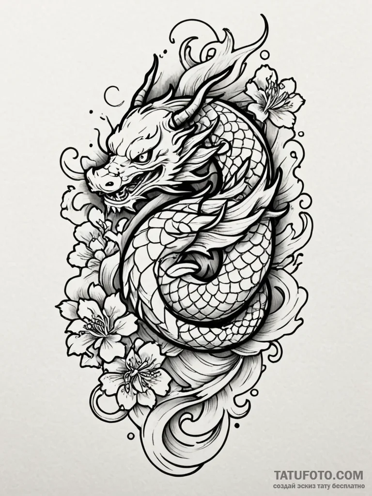 Clock, tattoo drawing outline, on a clean whi... - эскиз тату (№1752714799_0, 17.07.2025 01:13) — Tatufoto.com