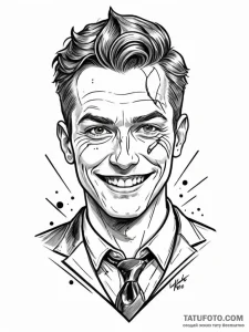 A trash polka portrait of homelander from the... - эскиз тату (№1752715196_0, 17.07.2025 01:19) — Tatufoto.com