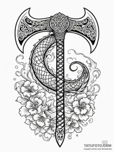 Tattoo sketch a detailed and menacing viking... - эскиз тату (№1752715355_0, 17.07.2025 01:22) — Tatufoto.com