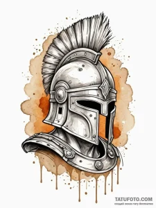 Tattoo design a roman centurion's helmet, sym... - эскиз тату (№1752715436_0, 17.07.2025 01:23) — Tatufoto.com