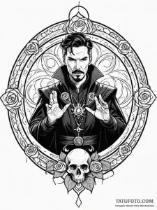 A neo-traditional portrait of doctor strange,... - эскиз тату (№1752715596_0, 17.07.2025 01:26) — Tatufoto.com