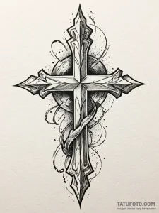 Tattoo sketch a solid, unyielding rock agains... - эскиз тату (№1752715752_0, 17.07.2025 01:29) — Tatufoto.com