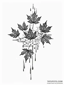 A shot of autumn leaves floating on the surfa... - эскиз тату (№1752715979_0, 17.07.2025 01:32) — Tatufoto.com