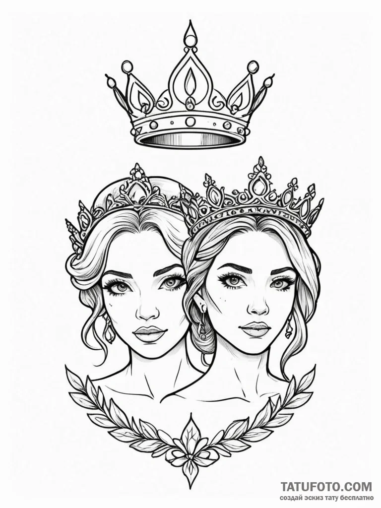 Tattoo sketch a simple, elegant crown on one... - эскиз тату (№1752716283_0, 17.07.2025 01:38) — Tatufoto.com