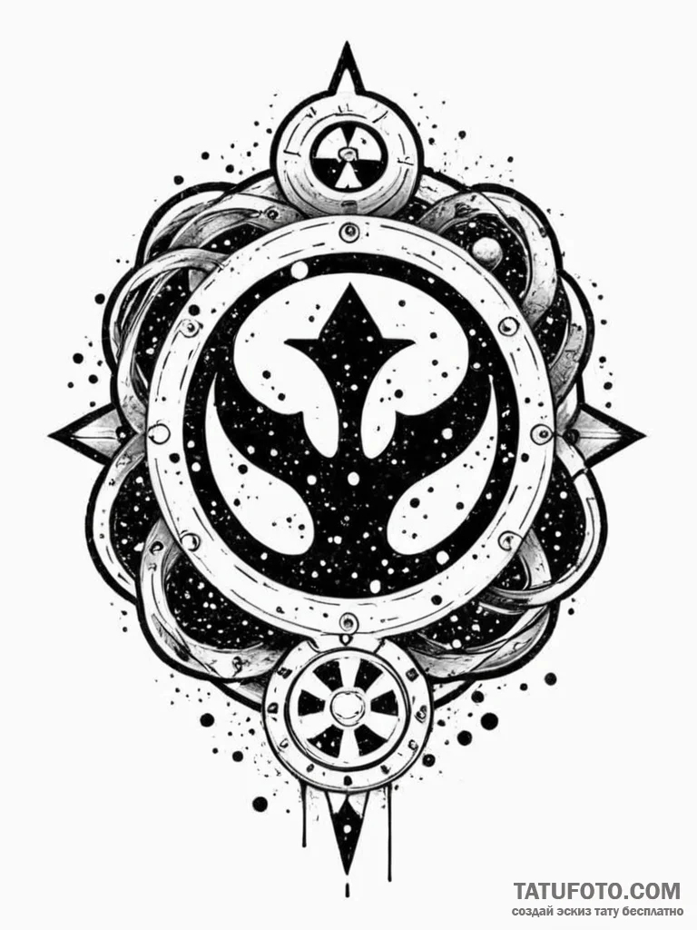 27. trash polka style tattoo combining the sy... - эскиз тату (№1752716360_0, 17.07.2025 01:39) — Tatufoto.com