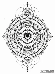 Tattoo sketch a cosmic eye that sees all, sym... - эскиз тату (№1752716592_0, 17.07.2025 01:43) — Tatufoto.com