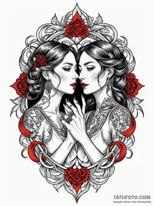 Tattoo design a pair of matching rings, one o... - эскиз тату (№1752716903_0, 17.07.2025 01:48) — Tatufoto.com
