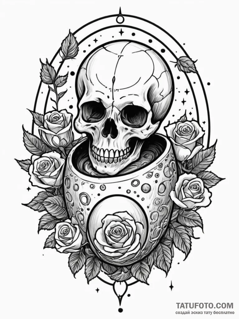 Tattoo sketch a zodiac animal emerging from a… — эскиз тату (№1752716980_0, 17.07.2025 01:49) — Tatufoto.com