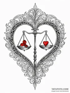 Tattoo sketch libra's scales with a small, st... - эскиз тату (№1752717451_0, 17.07.2025 01:57) — Tatufoto.com