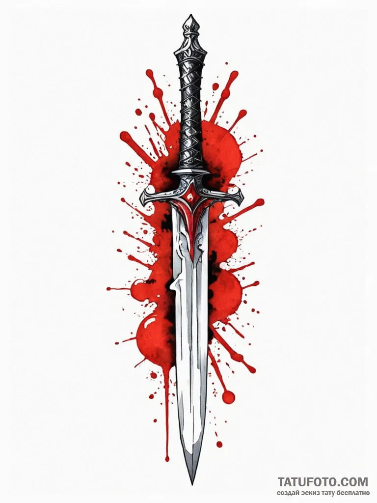 Tattoo sketch a rogue's dagger with a subtle... - эскиз тату (№1752717529_0, 17.07.2025 01:58) — Tatufoto.com