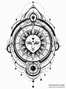 Tattoo sketch a zodiac symbol hidden within a... - эскиз тату (№1752717607_0, 17.07.2025 02:00) — Tatufoto.com