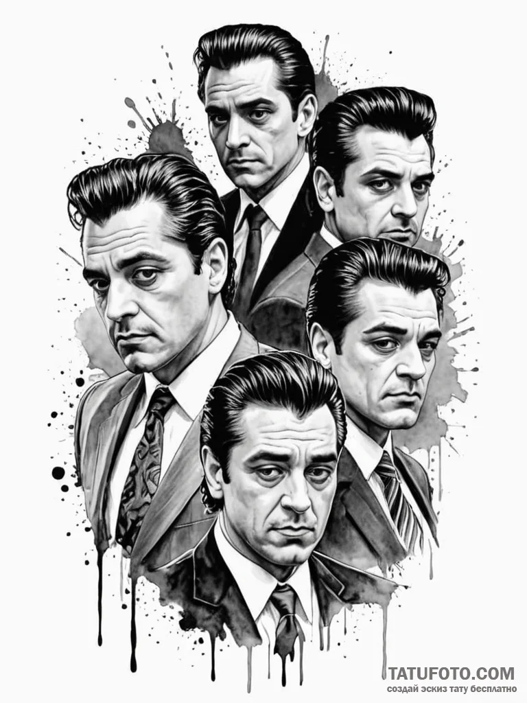 A chicano style tattoo of the main characters... - эскиз тату (№1752718388_0, 17.07.2025 02:13) — Tatufoto.com