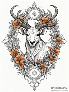 Tattoo sketch a zodiac animal made entirely o... - эскиз тату (№1752718690_0, 17.07.2025 02:18) — Tatufoto.com