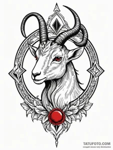 Tattoo design a capricorn goat-fish, half bla... - эскиз тату (№1752718842_0, 17.07.2025 02:20) — Tatufoto.com