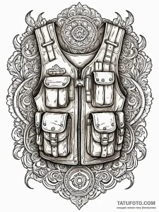 Tattoo sketch a generic tactical vest or plat... - эскиз тату (№1752719399_0, 17.07.2025 02:29) — Tatufoto.com