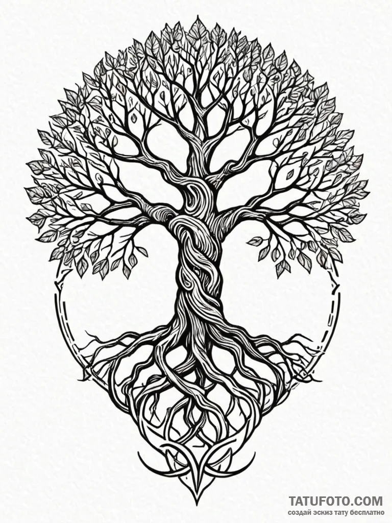 Tattoo design a stylized depiction of the nor... - эскиз тату (№1752720038_0, 17.07.2025 02:40) — Tatufoto.com
