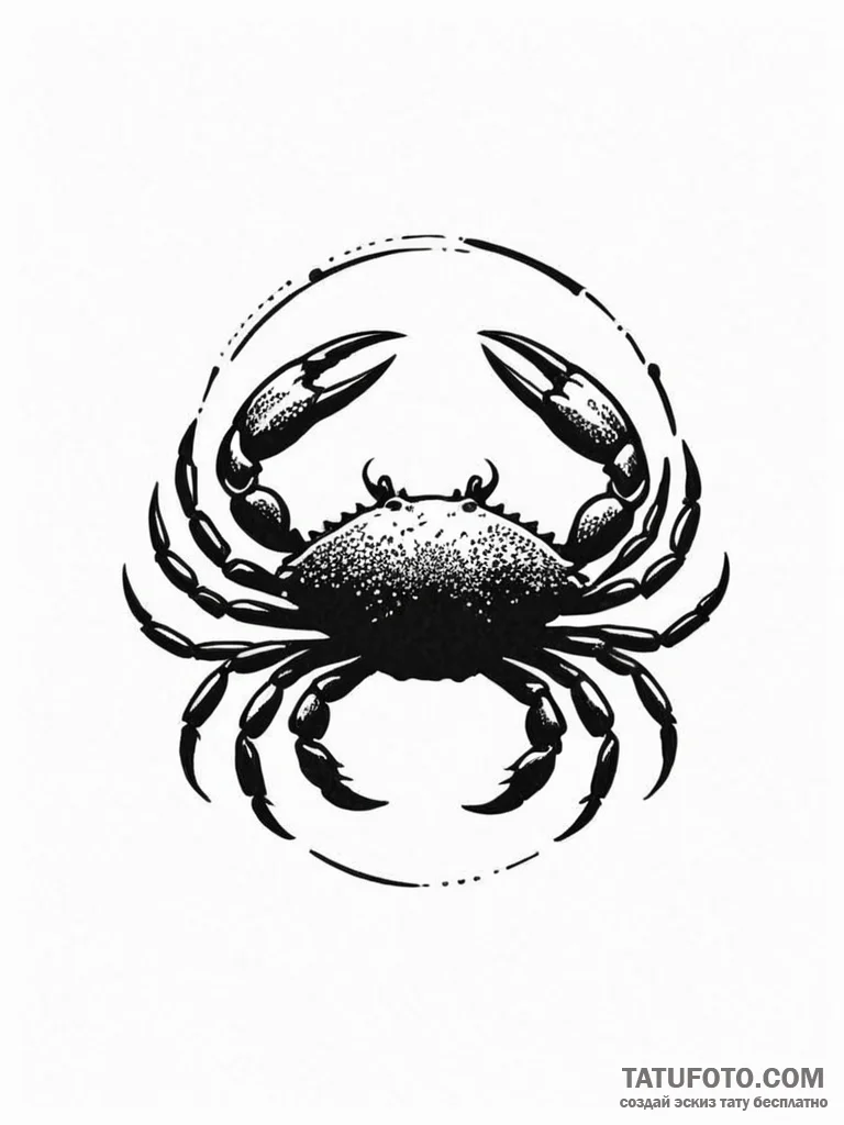 Tattoo design a cancer crab’s silhouette appe… — эскиз тату (№1752720356_0, 17.07.2025 02:45) — Tatufoto.com