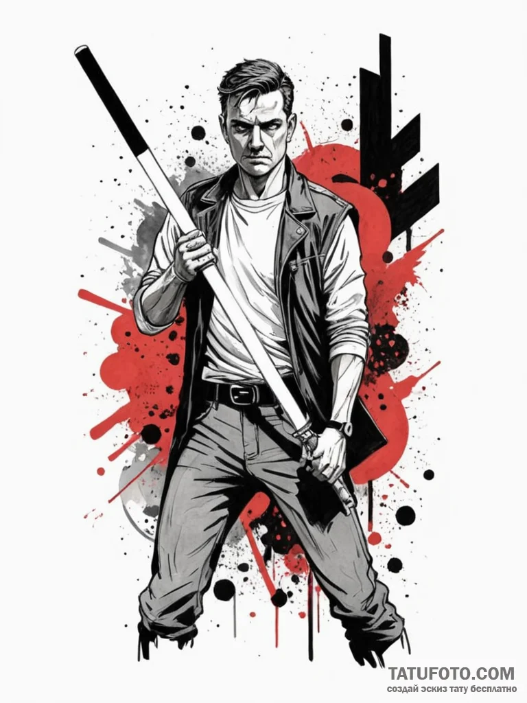 A graphic novel portrait of moff gideon with... - эскиз тату (№1752720675_0, 17.07.2025 02:51) — Tatufoto.com