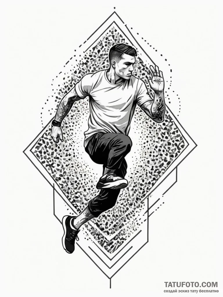 Tattoo design a stylized representation of po… — эскиз тату (№1752721473_0, 17.07.2025 03:04) — Tatufoto.com