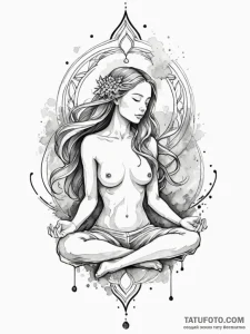 Tattoo sketch: a lunitsa protecting a sleepin... - эскиз тату (№1752721874_0, 17.07.2025 03:11) — Tatufoto.com