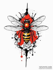 Wasp, tattoo flash sheet design, on a clean w... - эскиз тату (№1752721954_0, 17.07.2025 03:12) — Tatufoto.com