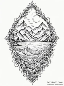A dramatic shot of a glacier calving into the... - эскиз тату (№1752722112_0, 17.07.2025 03:15) — Tatufoto.com