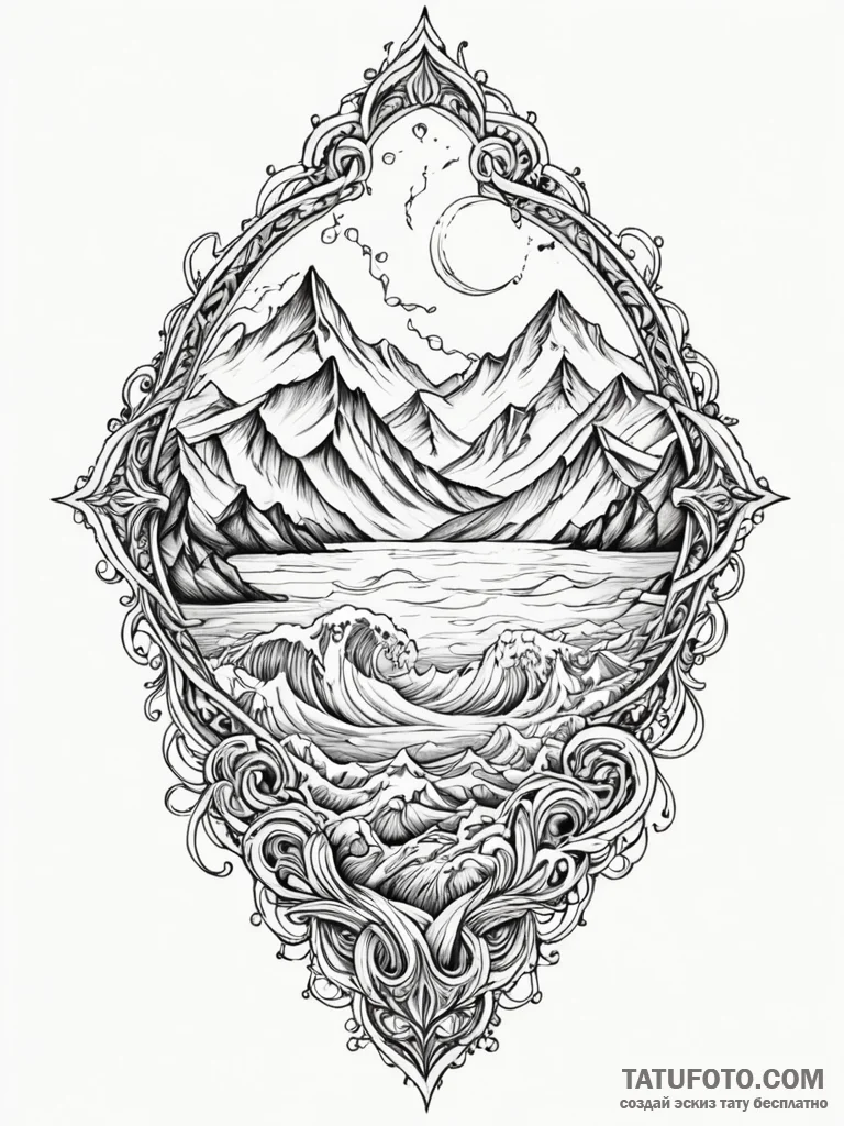 A dramatic shot of a glacier calving into the... - эскиз тату (№1752722112_0, 17.07.2025 03:15) — Tatufoto.com