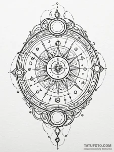 Tattoo sketch a cosmic watercolor background... - эскиз тату (№1752723023_0, 17.07.2025 03:30) — Tatufoto.com