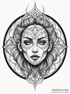 Circle, tattoo line art, blackwork tattoo sty... - эскиз тату (№1752723330_0, 17.07.2025 03:35) — Tatufoto.com