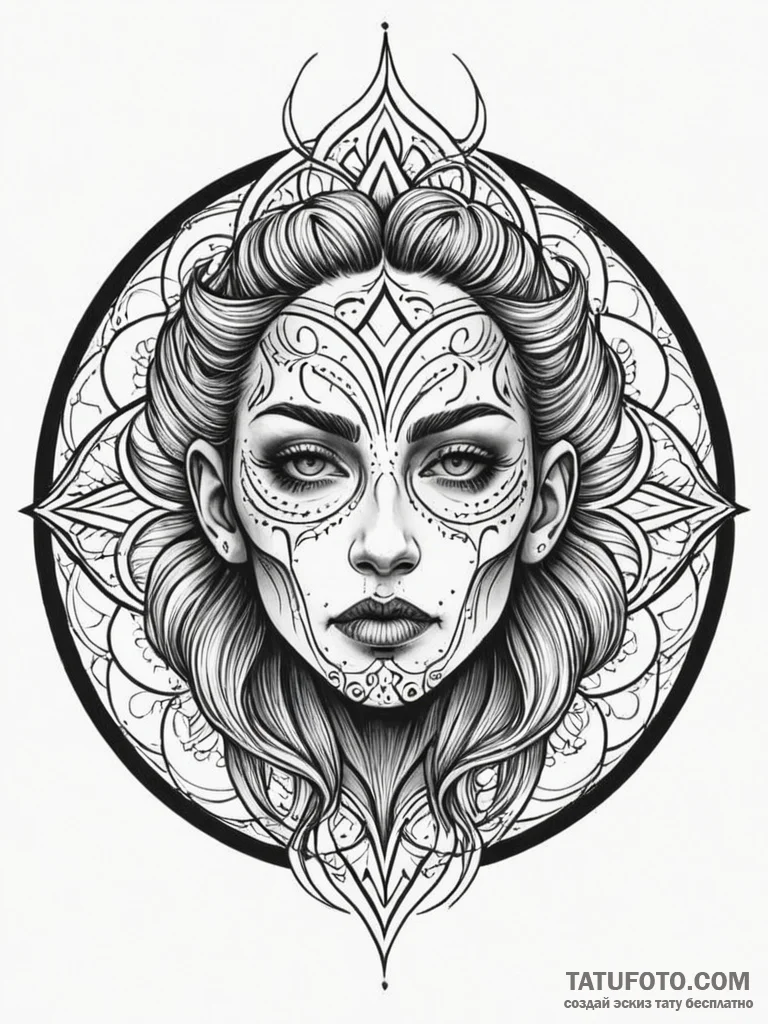 Circle, tattoo line art, blackwork tattoo sty... - эскиз тату (№1752723330_0, 17.07.2025 03:35) — Tatufoto.com