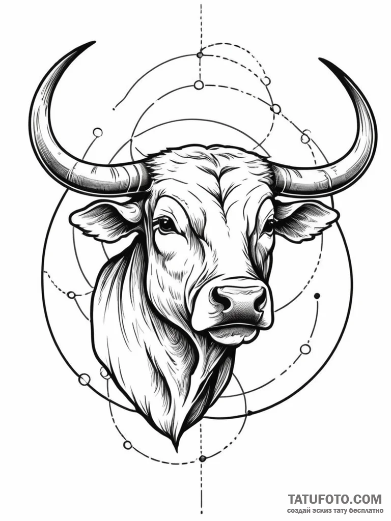 Tattoo design a taurus bull becoming a series... - эскиз тату (№1752723633_0, 17.07.2025 03:40) — Tatufoto.com