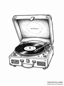 Tattoo design two halves of a classic record... - эскиз тату (№1752723873_0, 17.07.2025 03:44) — Tatufoto.com