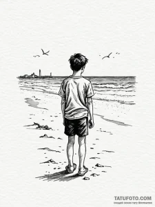 A sketch of the iconic final shot of the 400... - эскиз тату (№1752724272_0, 17.07.2025 03:51) — Tatufoto.com